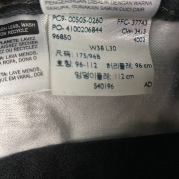 Levi's 505 Regular Leg Fit Straight Jeans Men's 38 x 30 Fit 36.5 x 29 Black 0260 - Picture 9 of 14